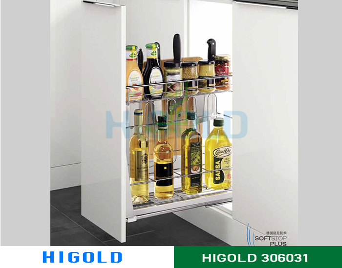 Kệ gia vị ray giảm chấn inox 304-306031
